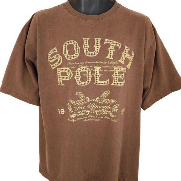 Southpole T Shirt Vintage Y2K Spell Out Streetwear Mens Size Large OVERSIZED - Picture 1 of 7